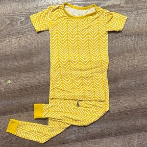 Little Sleepies Short Sleeve PJ Set in “Sunny Chevron” Print